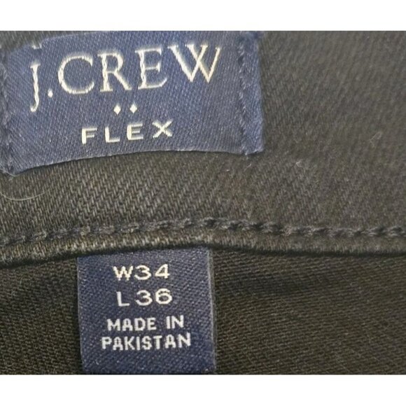 J Crew Flex Jeans Size 34 X 36 Athletic Straight Leg Stretch Black Denim AB564 - Picture 4 of 10